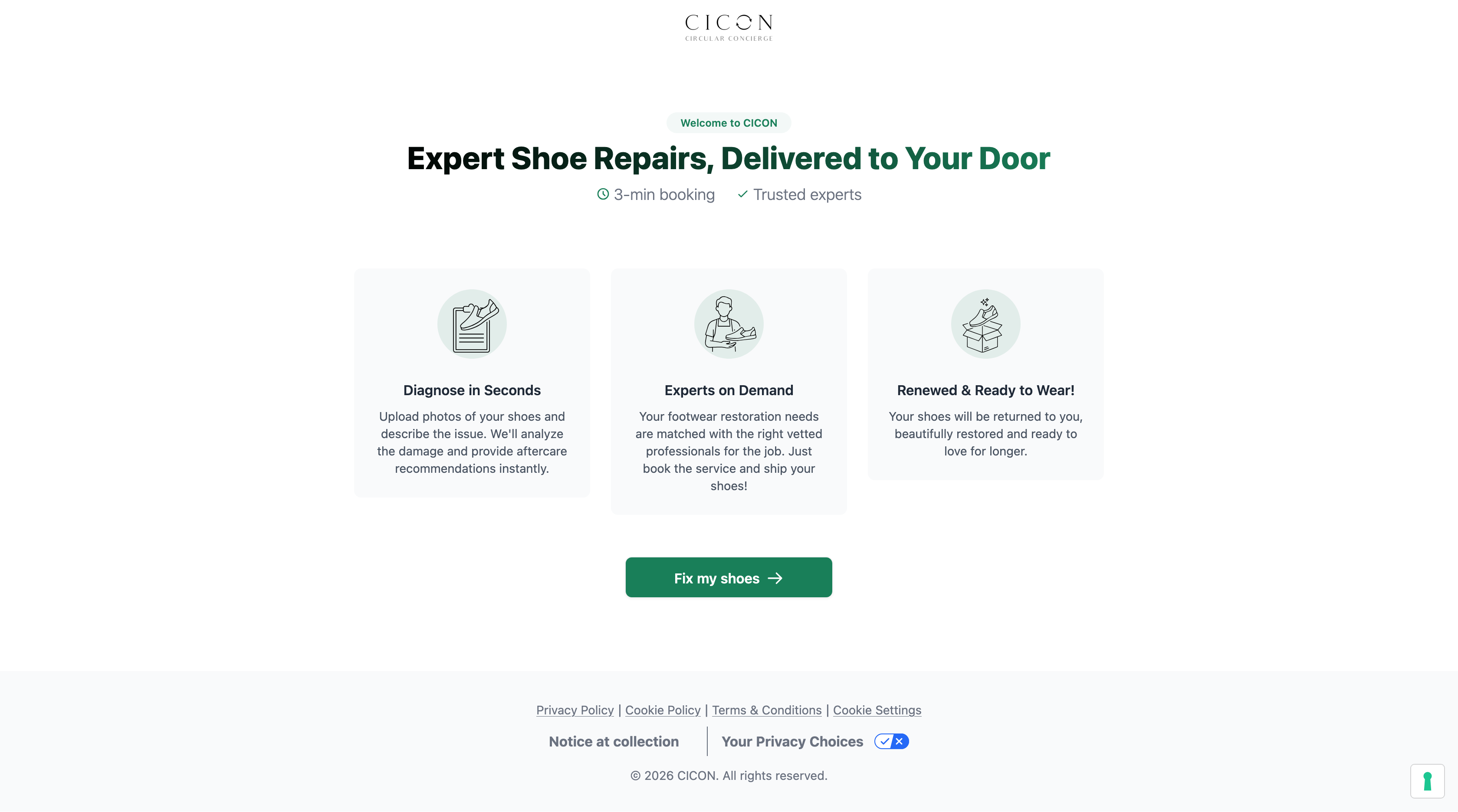 CICON - Shoe repair booking platform